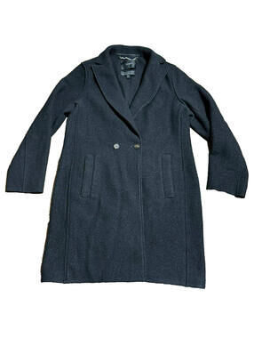 J. Crew Women’s Black Daphne Top Coat Italian Boiled Wool Double Breasted Sz 8